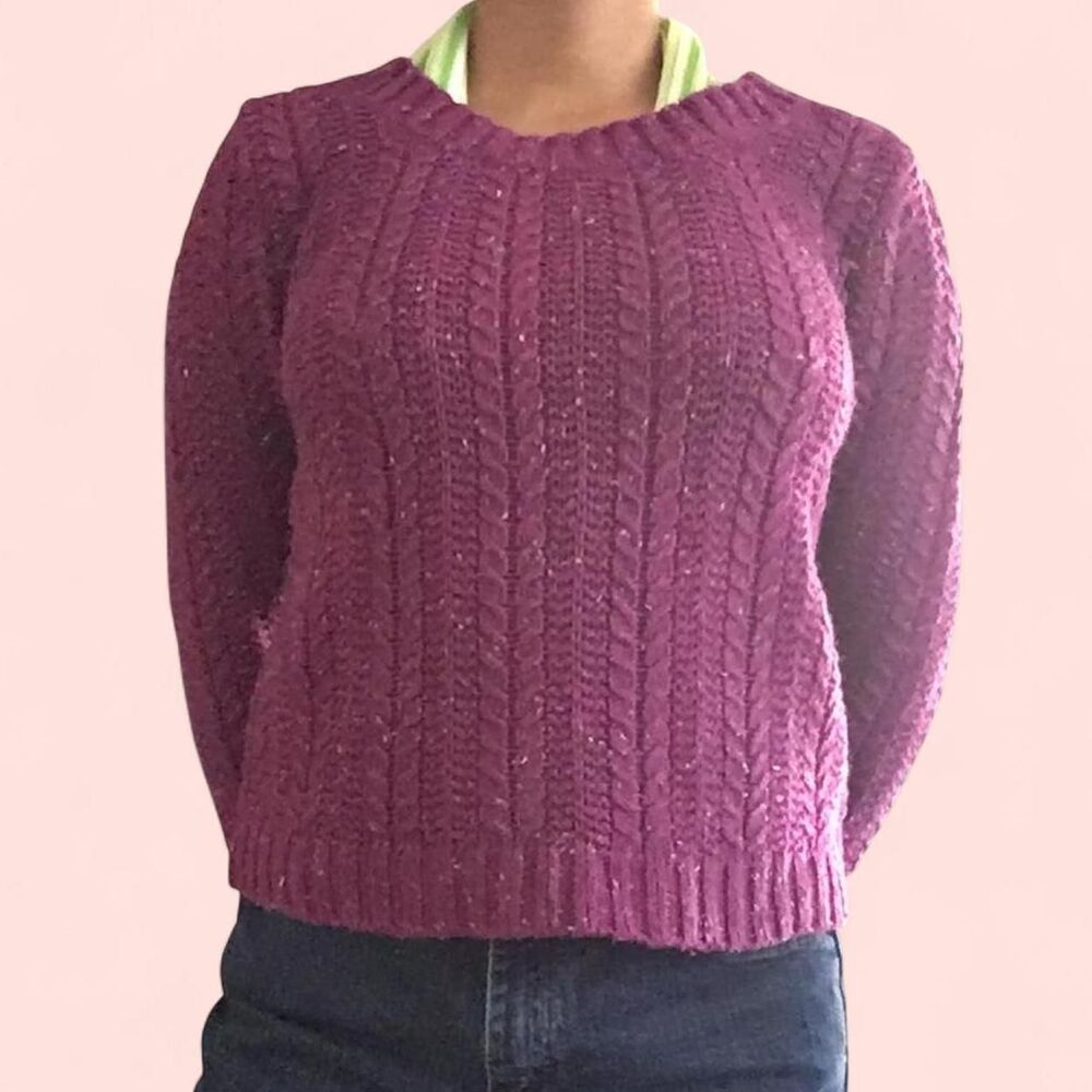 Purple Sweater Cable Knit